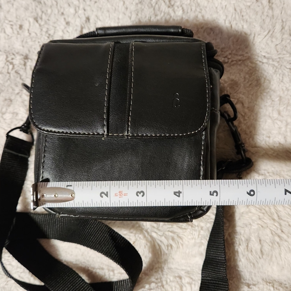 Icon Black Vinyl Camera Storage Case Bag Padded Shoulder Strap 5'X5' Small - Picture 9 of 13